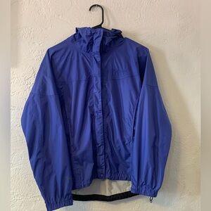 MARMOT SHELL JACKET XS BLUE HOOD WIND RAIN HIKE TRAIL BACKPACKING LIGHTWEIGHT